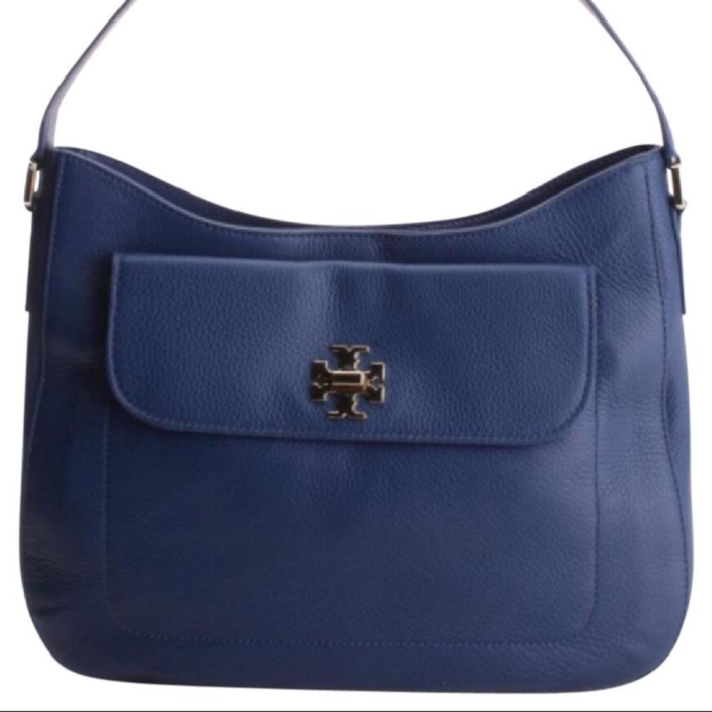 Tory Burch MercerBlue Tidal Wave Leather Hobo Bag